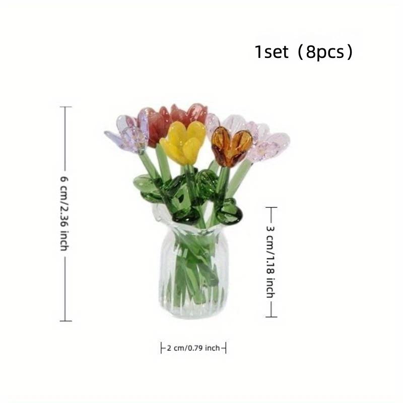 Mini Glass Flower Bouquet Set
