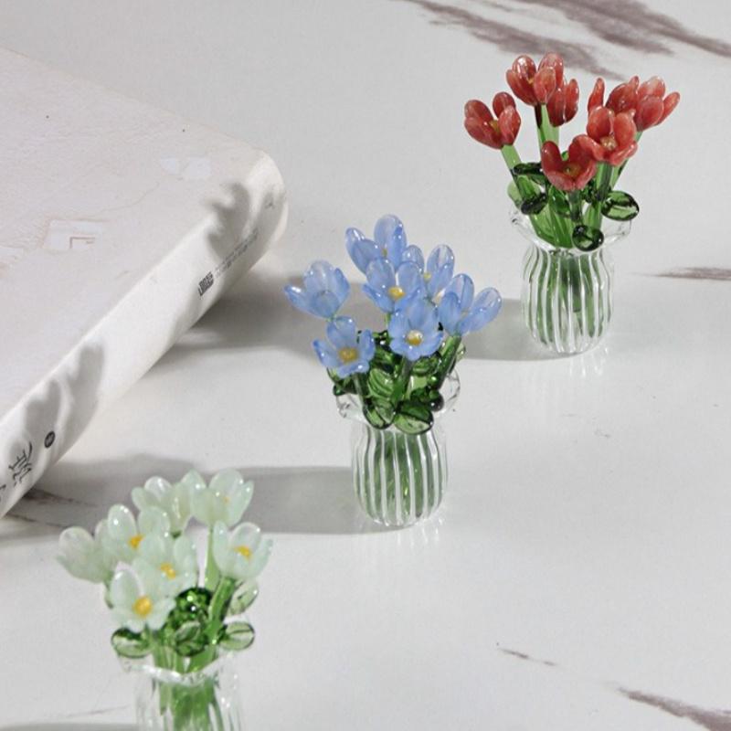Mini Glass Flower Bouquet Set