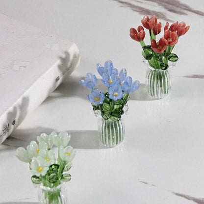 Mini Glass Flower Bouquet Set