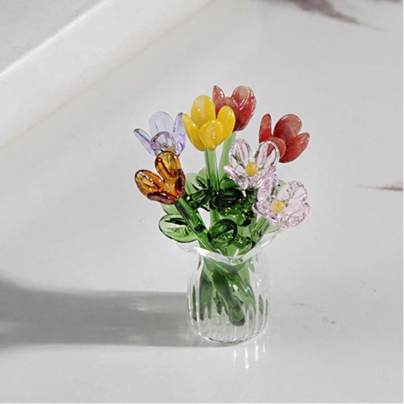 Mini Glass Flower Bouquet Set