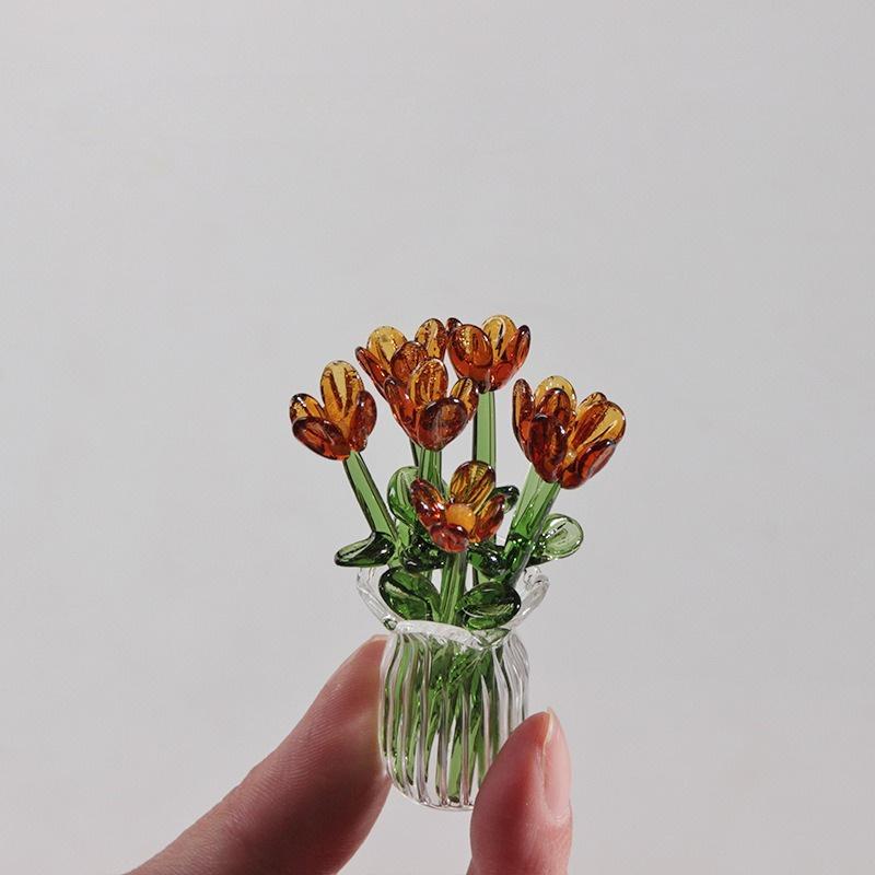 Mini Glass Flower Bouquet Set