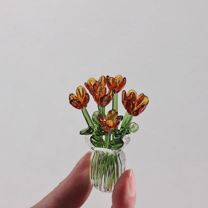 Mini Glass Flower Bouquet Set