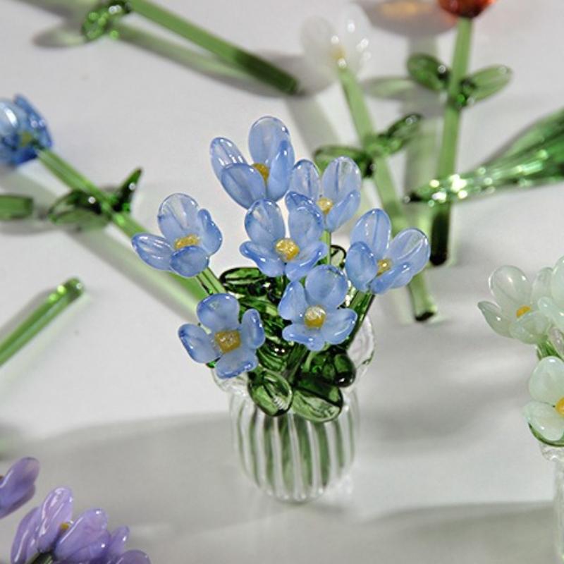 Mini Glass Flower Bouquet Set